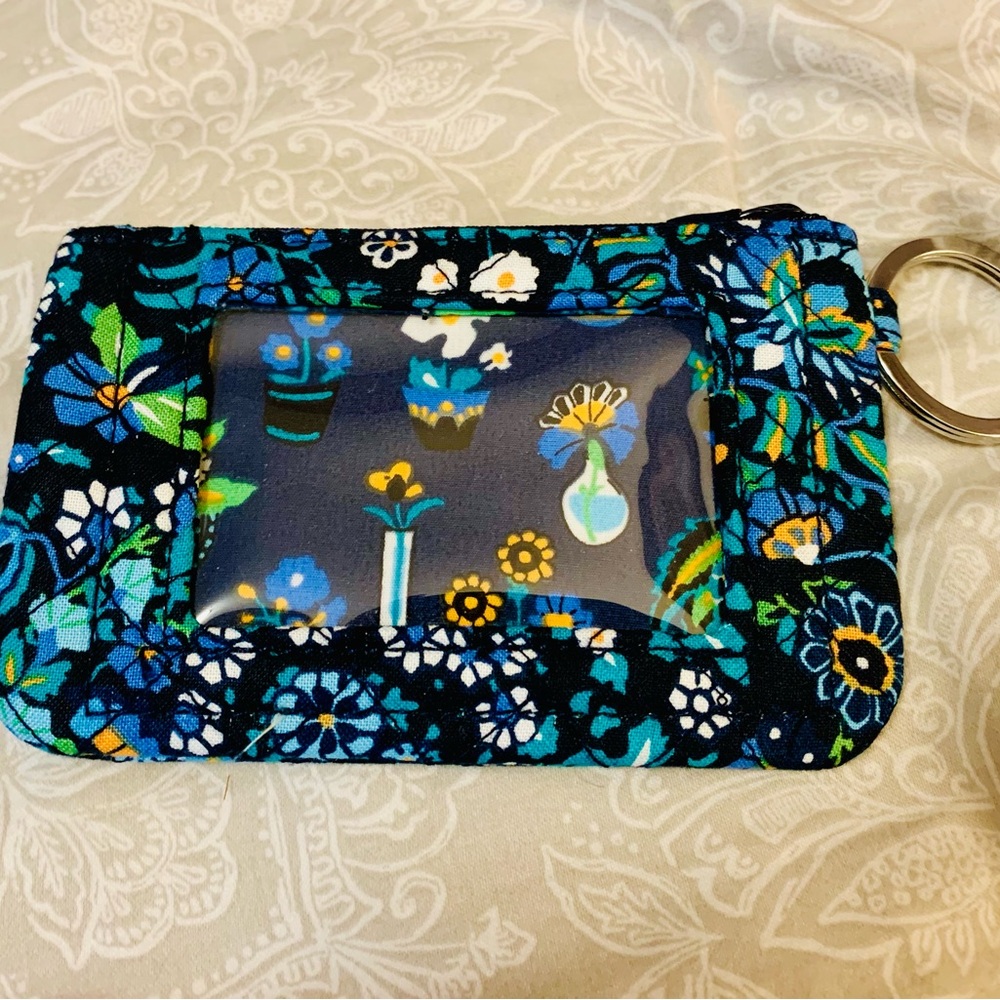 Vera Bradley Floral Key & Card Holder - Blue and Green